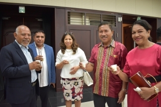 guests tasting green tea